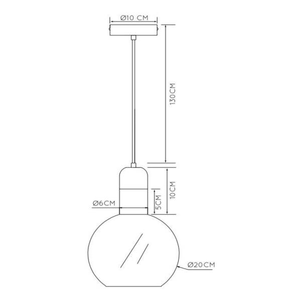 Pendelleuchte Julius Typ A - Opalglas - Grau - Durchmesser: 20 cm