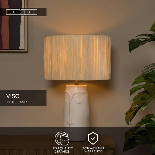 Tischleuchte Viso - Keramik - Weiß