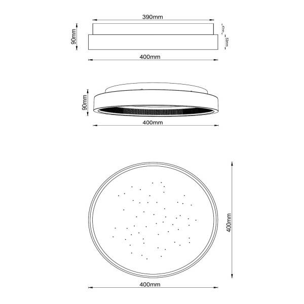 LED Deckenleuchte Estreja - Stahl - Weiß