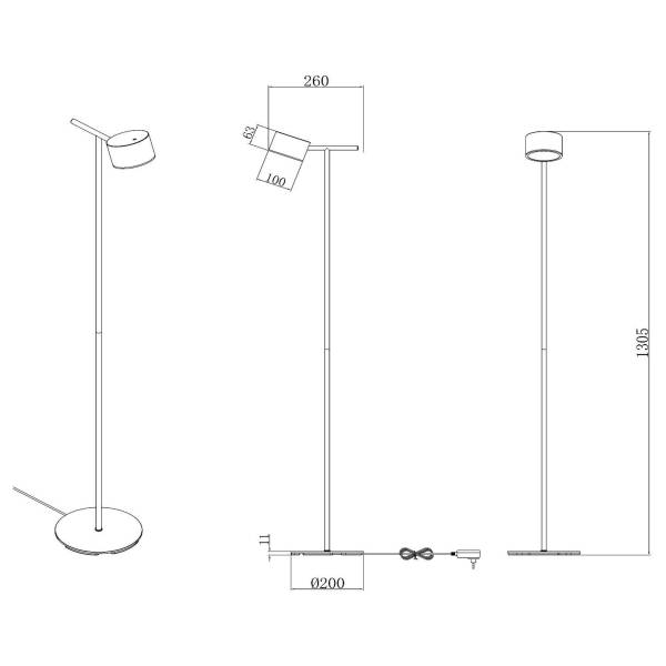 LED Stehleuchte Lavale - Eisen - Schwarz