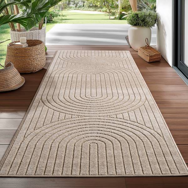 Kurzflorteppich Nova 1201 - Polypropylen - Beige - 80 x 150 cm