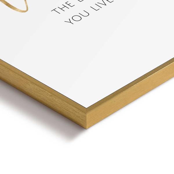 Gerahmtes Bild Life Is Love - MDF - Gold - 30 x 40 cm