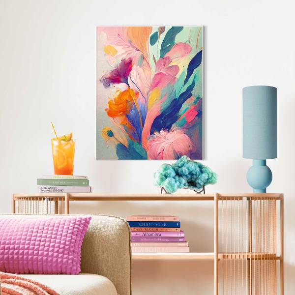 Gerahmtes Bild Dreamy Flowers - MDF - Mehrfarbig - 40 x 50 cm