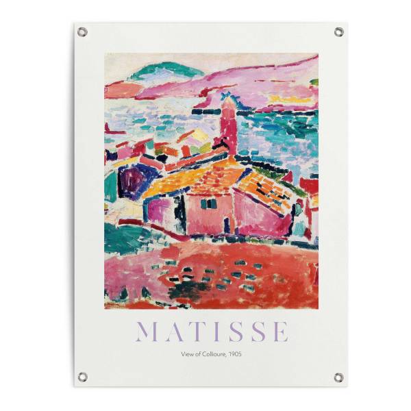 Outdoor-Poster Les Toits De Collioure - Polyester- Mehrfarbig - 60 x 80 cm
