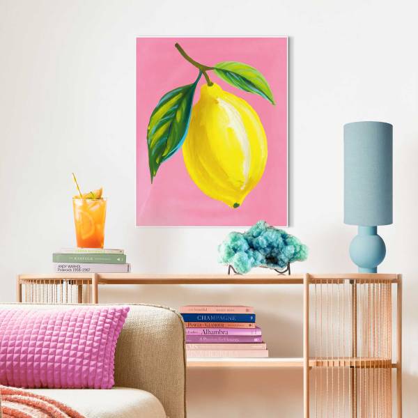 Gerahmtes Bild Juicy Lemon - MDF - Gelb - 40 x 50 cm