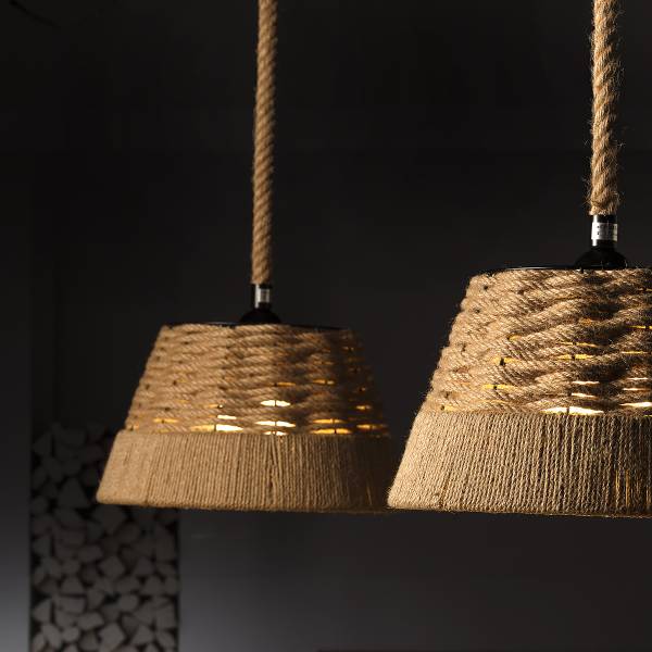Pendelleuchte Coen - Rattan - 1-flammig