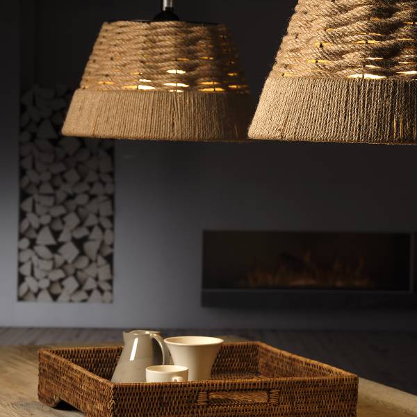 Pendelleuchte Coen - Rattan - 1-flammig