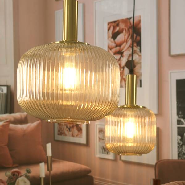 Pendelleuchte Doroty Typ B - Farbglas / Eisen - 1-flammig