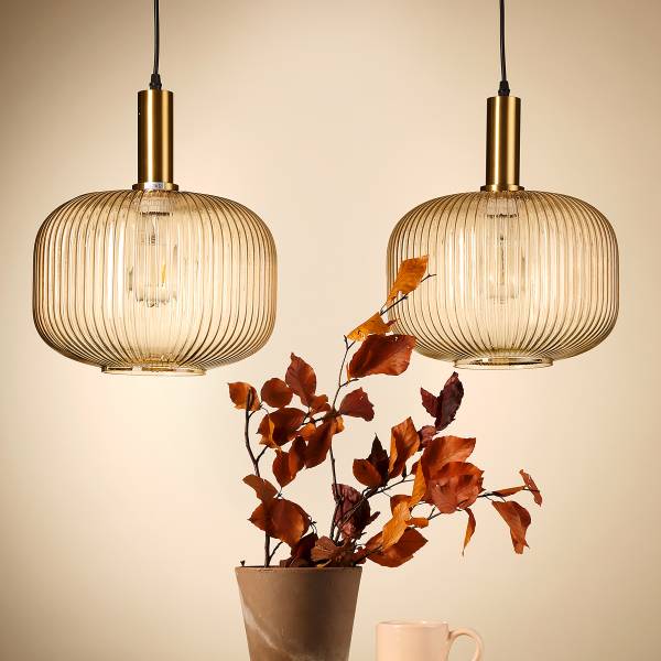 Pendelleuchte Doroty Typ B - Farbglas / Eisen - 1-flammig
