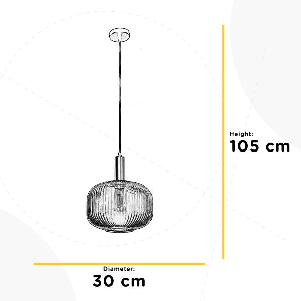 Pendelleuchte Doroty Typ B - Farbglas / Eisen - 1-flammig
