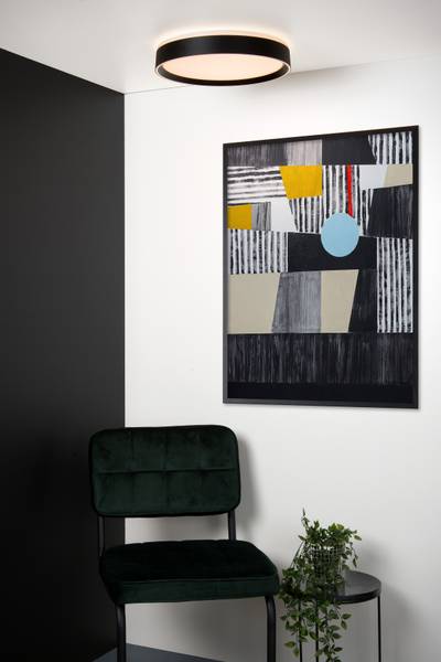 Deckenleuchte Nuria - Acrylglas - Schwarz - Durchmesser: 40 cm