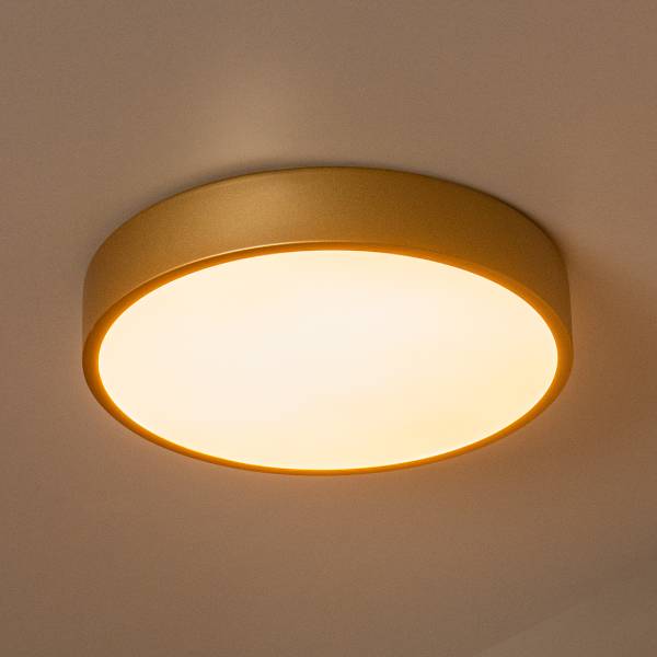Deckenleuchte Unar - Acrylglas - Gold - Durchmesser: 30 cm