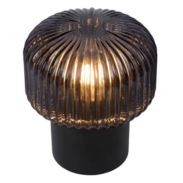Tischleuchte Jany - Aluminium / Opalglas - Schwarz