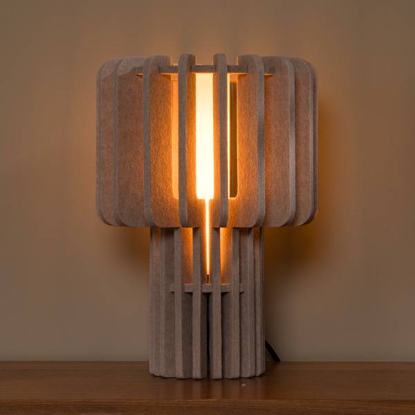 Tischleuchte Rollo - Filz - Beige