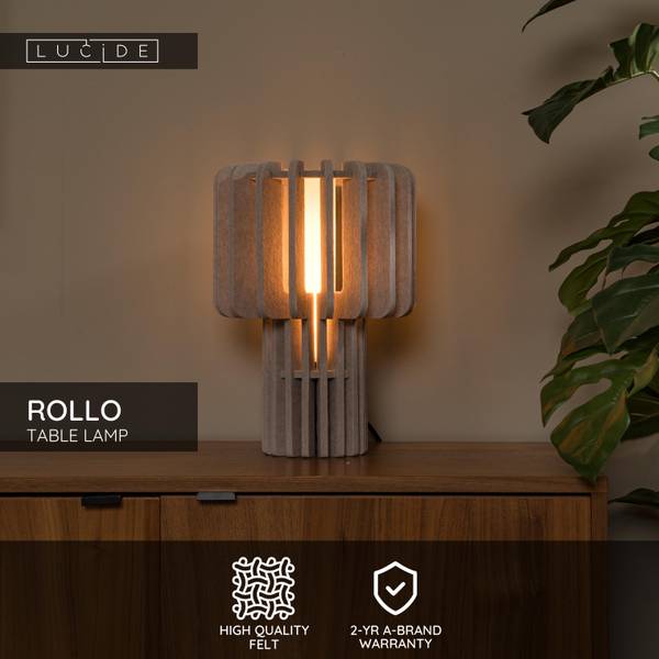 Tischleuchte Rollo - Filz - Beige