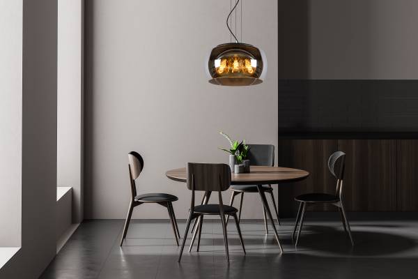 Pendelleuchte Olivia - Opalglas - Grau - Durchmesser: 40 cm