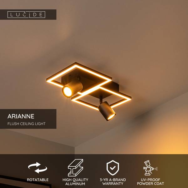 Deckenleuchte Arianne Typ A - Aluminium - Schwarz