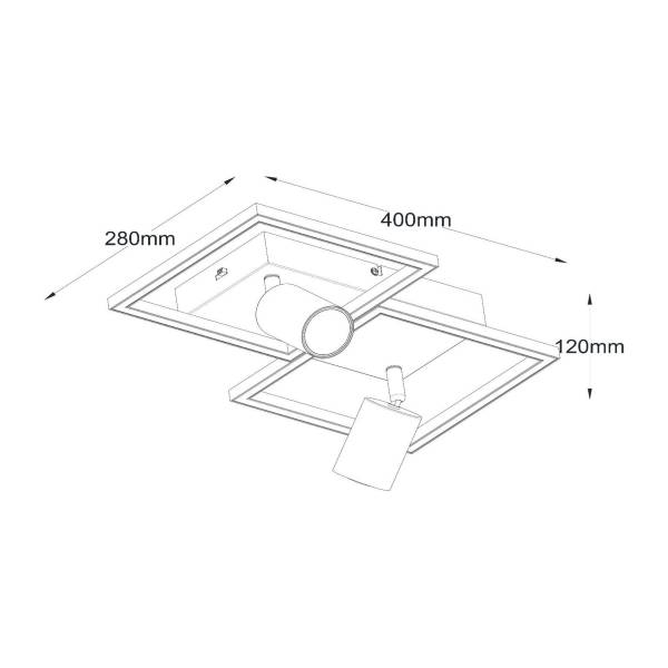 Deckenleuchte Arianne Typ A - Aluminium - Schwarz
