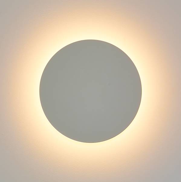 LED Wandleuchte Eklyps - Aluminium - Weiß - Durchmesser: 15 cm