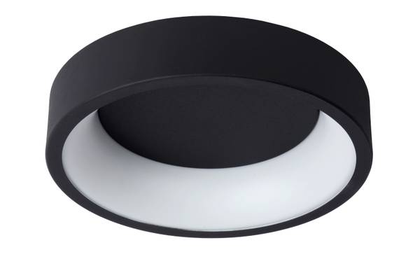 LED Deckenleuchte Talowe - Aluminium - Schwarz - Durchmesser: 30 cm