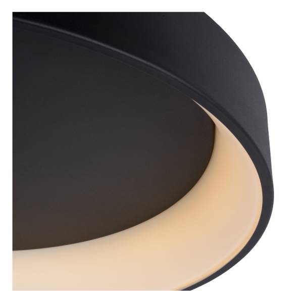 LED Deckenleuchte Talowe - Aluminium - Schwarz - Durchmesser: 30 cm