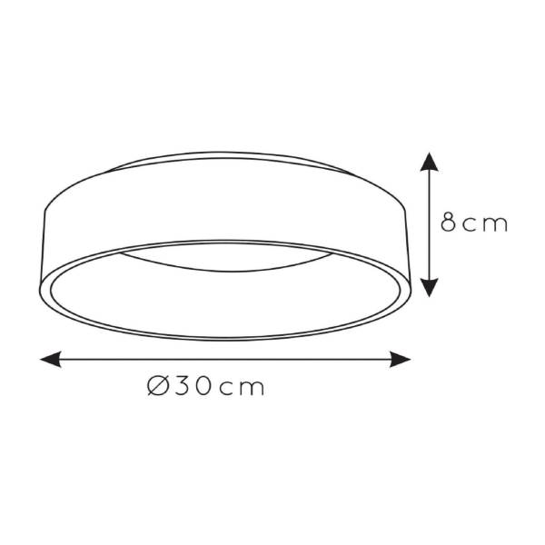 LED Deckenleuchte Talowe - Aluminium - Schwarz - Durchmesser: 30 cm