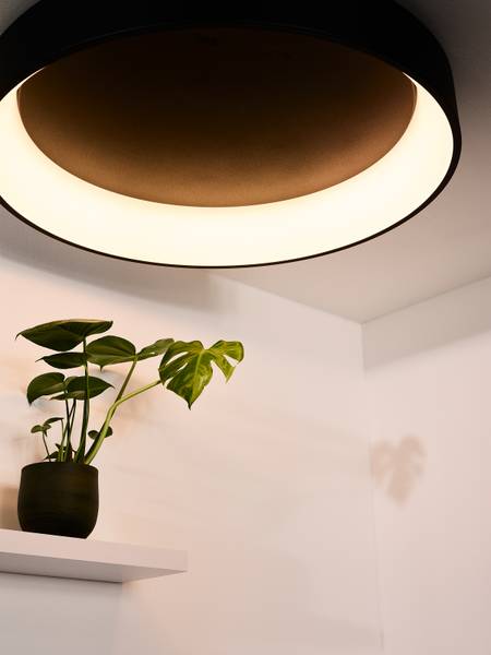 LED Deckenleuchte Talowe - Aluminium - Schwarz - Durchmesser: 80 cm