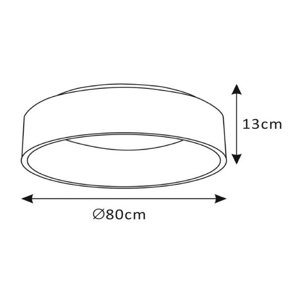 LED Deckenleuchte Talowe - Aluminium - Schwarz - Durchmesser: 80 cm