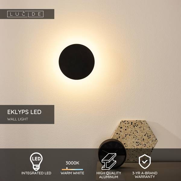 LED Wandleuchte Eklyps - Aluminium - Weiß - Durchmesser: 25 cm