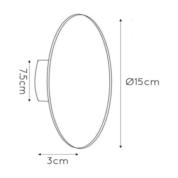 LED Wandleuchte Eklyps - Aluminium - Weiß - Durchmesser: 25 cm