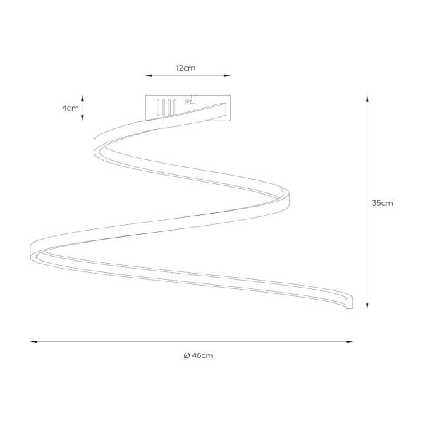 Deckenleuchte Maxence - Aluminium - Weiß - Schwarz