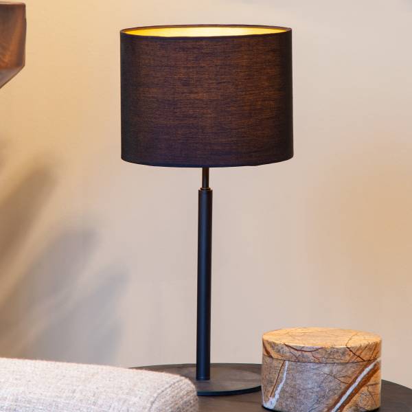 Tischleuchte Maya - Aluminium / Baumwollstoff - Beige
