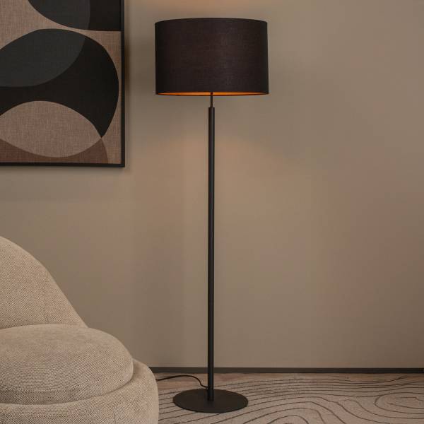 Stehleuchte Maya - Aluminium / Baumwollstoff - Beige