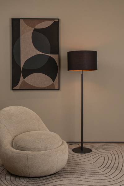 Stehleuchte Maya - Aluminium / Baumwollstoff - Beige