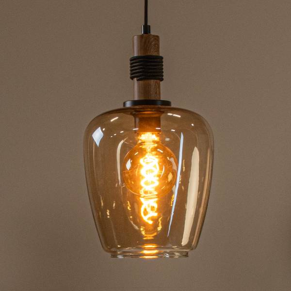 Pendelleuchte Ilona Typ B - Aluminium / Opalglas - Gelb