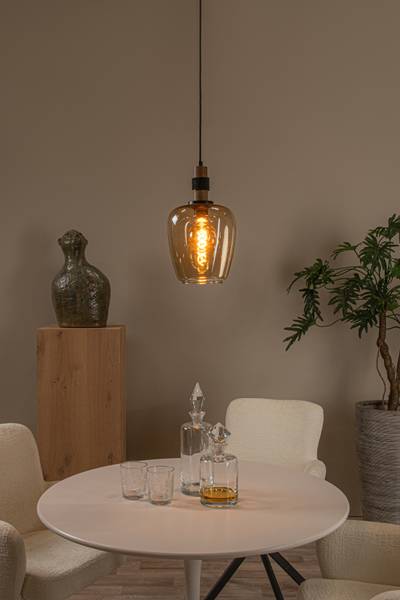 Pendelleuchte Ilona Typ B - Aluminium / Opalglas - Gelb