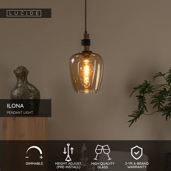 Pendelleuchte Ilona Typ B - Aluminium / Opalglas - Gelb