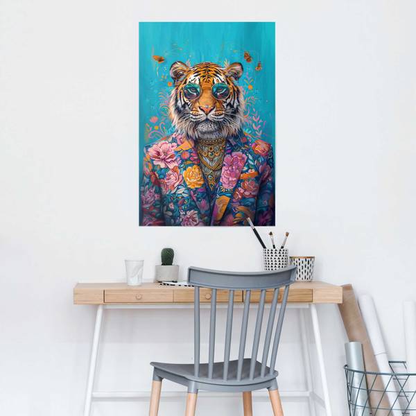 Poster Dressed Tiger - Papier - Mehrfarbig - 61 x 91,5 cm