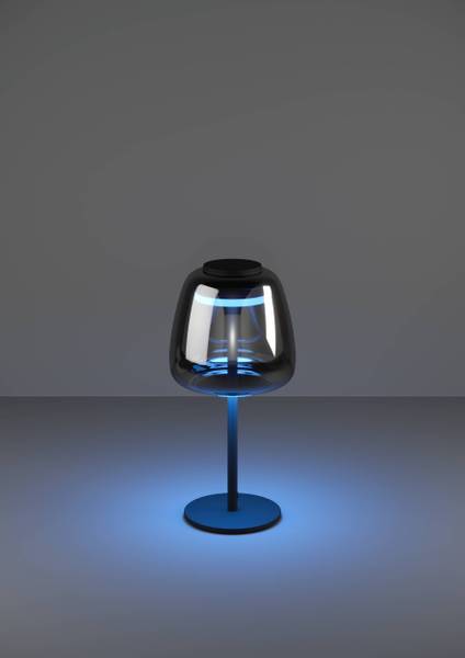 LED-Tischleuchte Alfero - Rauchglas / Stahl - 1-flammig