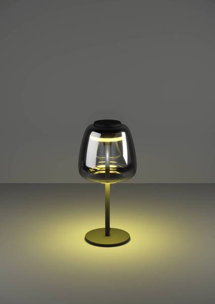 LED-Tischleuchte Alfero - Rauchglas / Stahl - 1-flammig