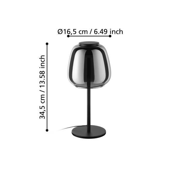 LED-Tischleuchte Alfero - Rauchglas / Stahl - 1-flammig
