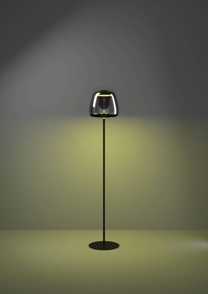 LED-Stehleuchte Alfero - Rauchglas / Stahl - 1-flammig