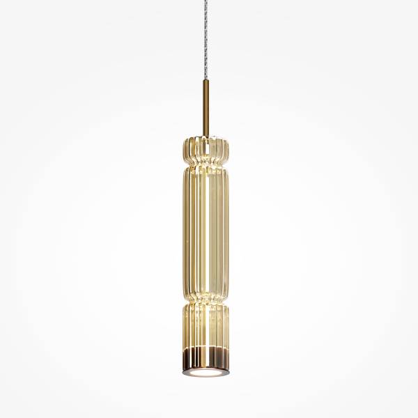 LED-Pendelleuchte Ordo Typ A - Farbglas / Metall - 1-flammig - Gold