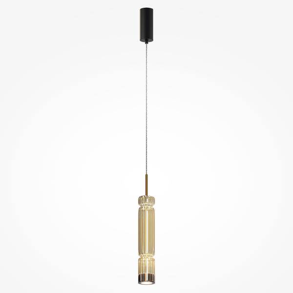LED-Pendelleuchte Ordo Typ A - Farbglas / Metall - 1-flammig - Gold