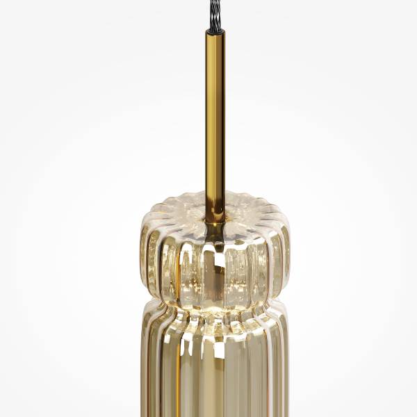 LED-Pendelleuchte Ordo Typ A - Farbglas / Metall - 1-flammig - Gold