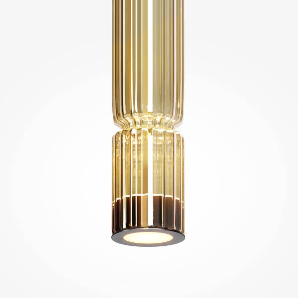 LED-Pendelleuchte Ordo Typ A - Farbglas / Metall - 1-flammig - Gold