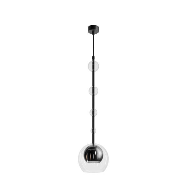 Pendelleuchte Ros - Klarglas / Metall - 1-flammig - Schwarz