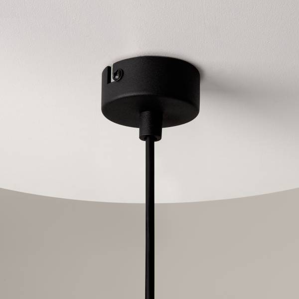 Pendelleuchte Ros - Farbglas / Metall - 1-flammig - Schwarz / Beige