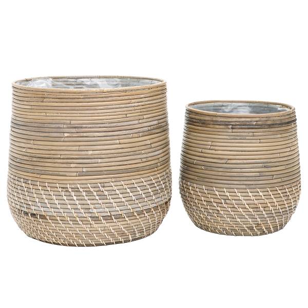 Aufbewahrungskorbset Bwano 2-teilig - Rattan - Braun
