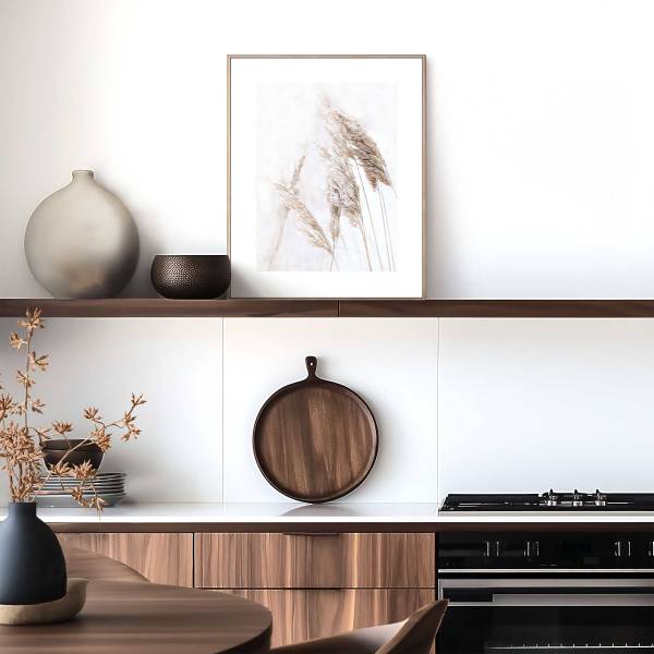 Kunstdruck Pampasgras - MDF - Beige
